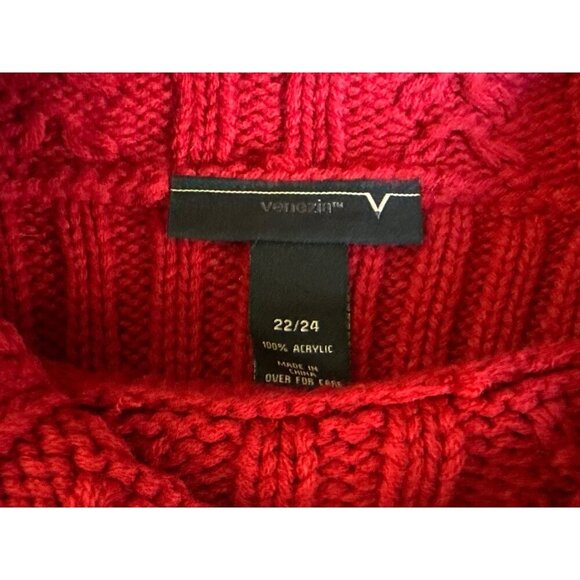 Asymmetric Cowl Neck Red Sweater size 22/24 - Picture 2 of 3